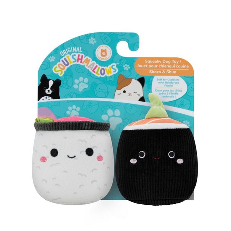 Squishmallows Two Pack Squeaky Plush Dog Toys
