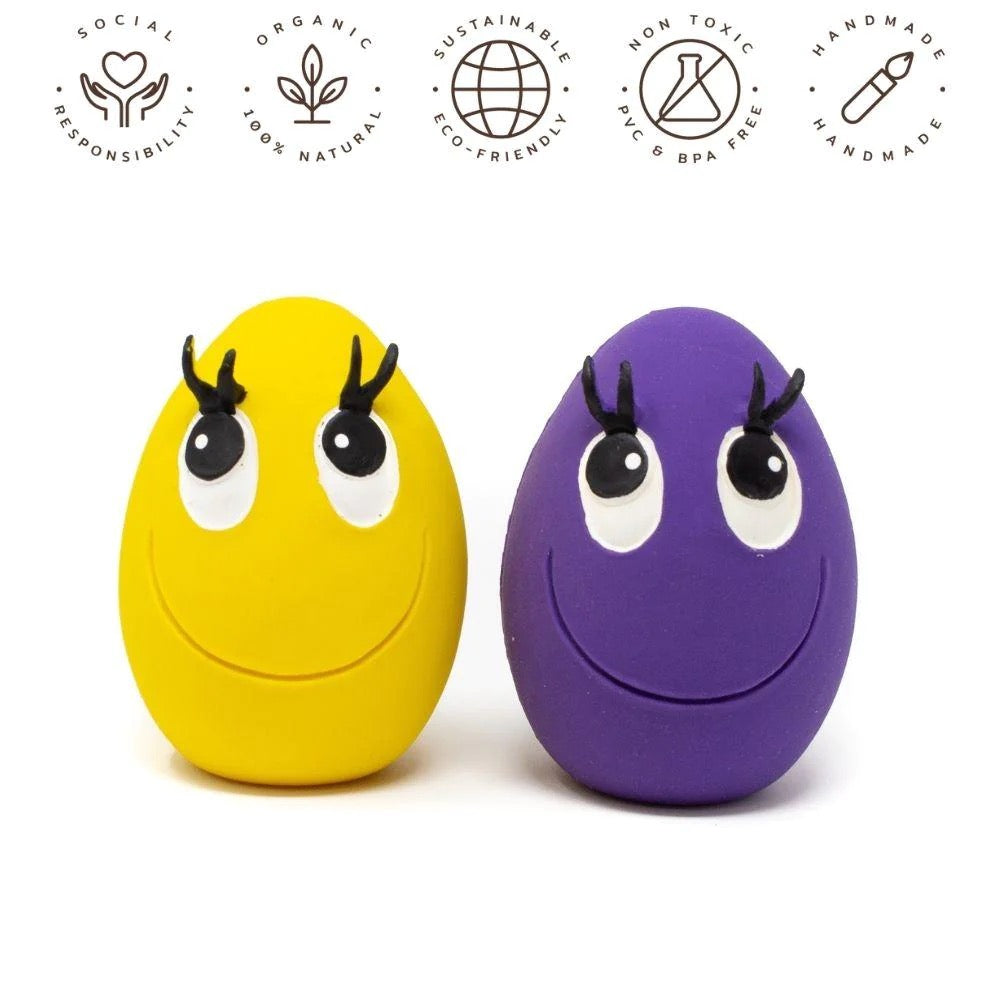 OVO Egg Range of Natural Rubber Dog Toys