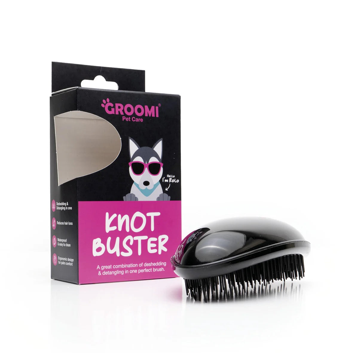 Groomi Pet Care Knot Buster Deshedding and Detangling Tool for Dogs