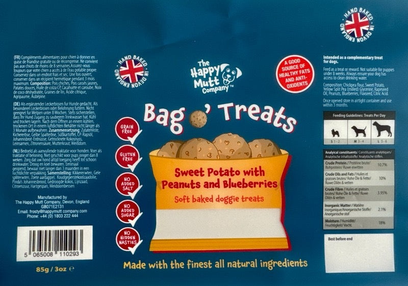 Happy Mutt Dog Treats - Natural Ingredients Dog Treats 85g