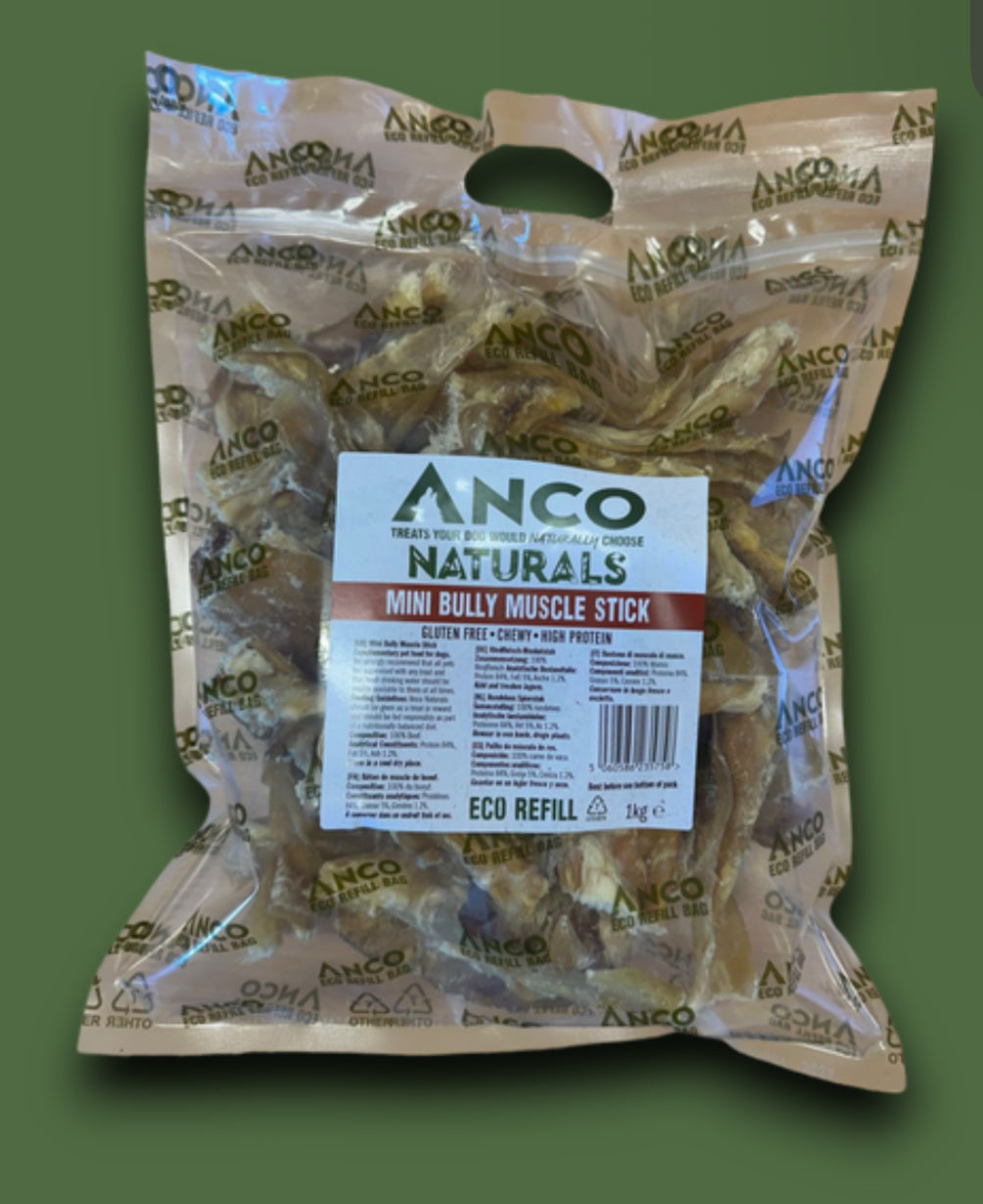 BULK BUY - Natural Dog Treats - 500g-1KG Bags - Beef Trachea/Moon Bones/Steak Strips/Sausages