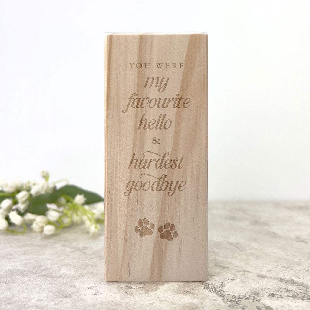 Hardest Goodbye Engraved Wooden Tea Light Holder