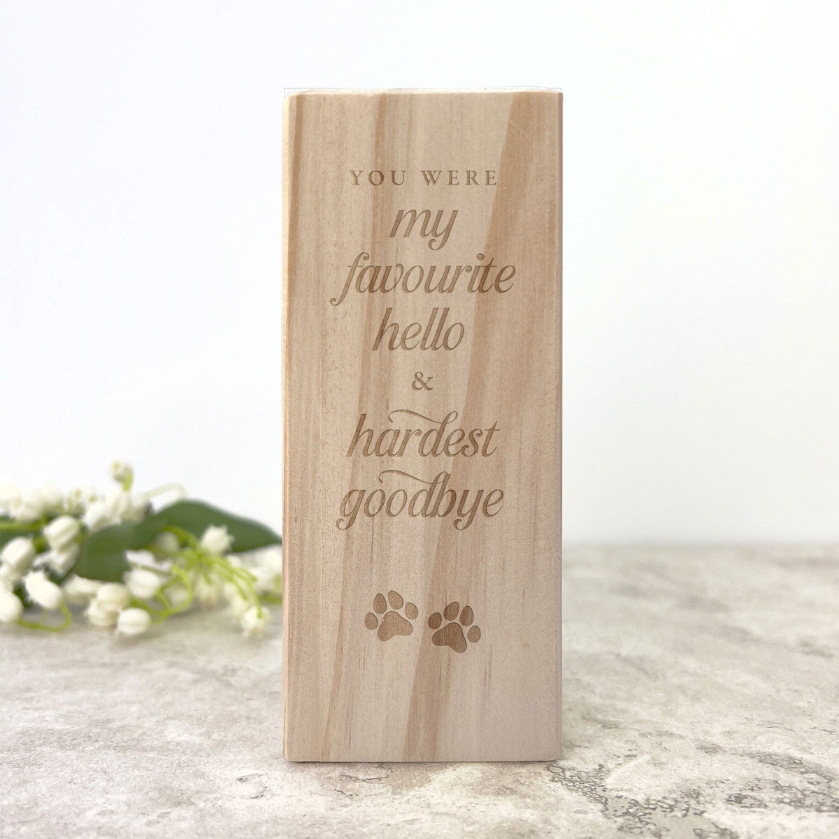 Hardest Goodbye Engraved Wooden Tea Light Holder