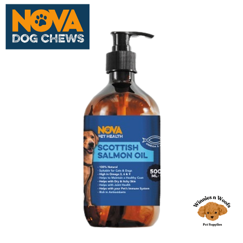 500 ML Nova Scottish Salmon Oil for Dogs - 100% Pure Premium Food Grade