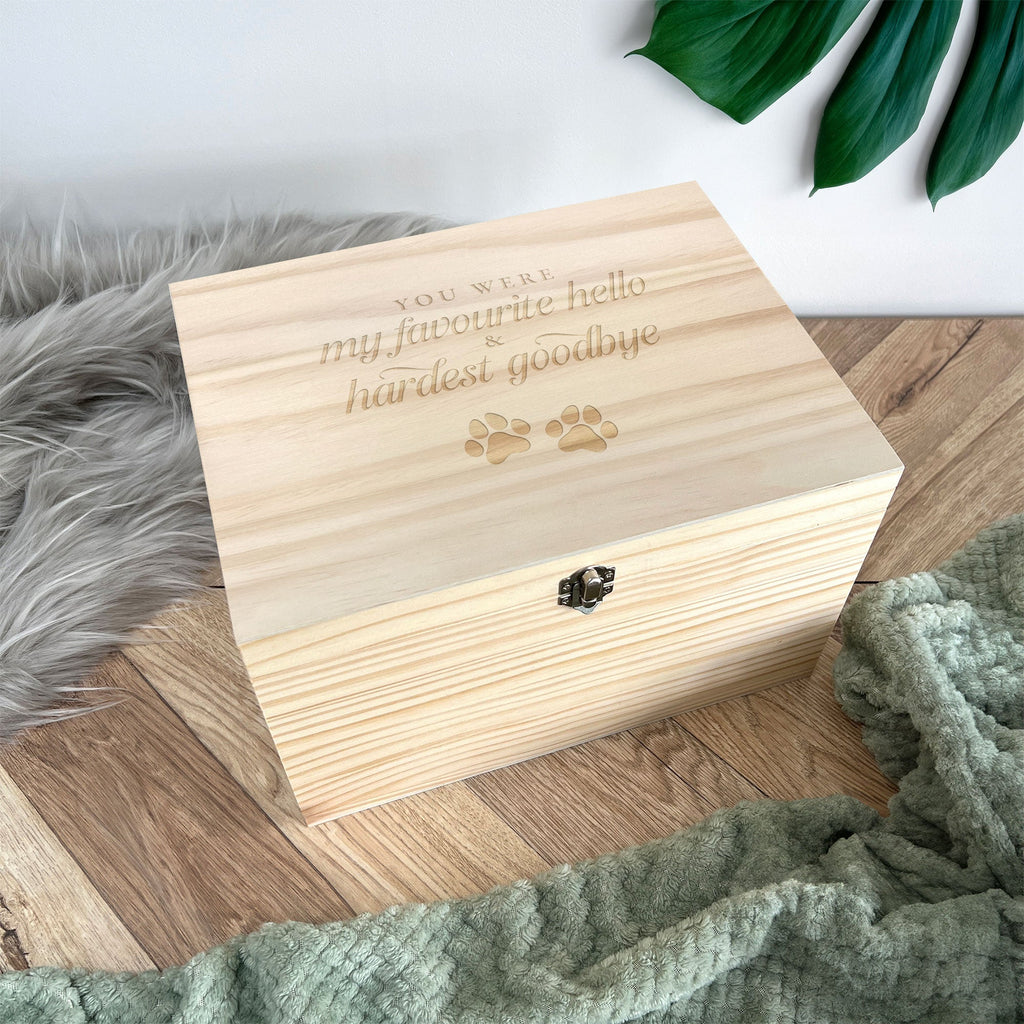 Hardest Goodbye Engraved Wooden Memory Box