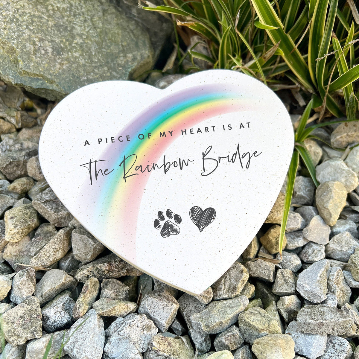 Rainbow Bridge Resin Heart