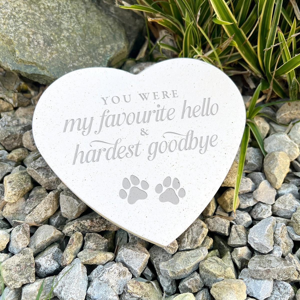 Hardest Goodbye Engraved Resin Heart