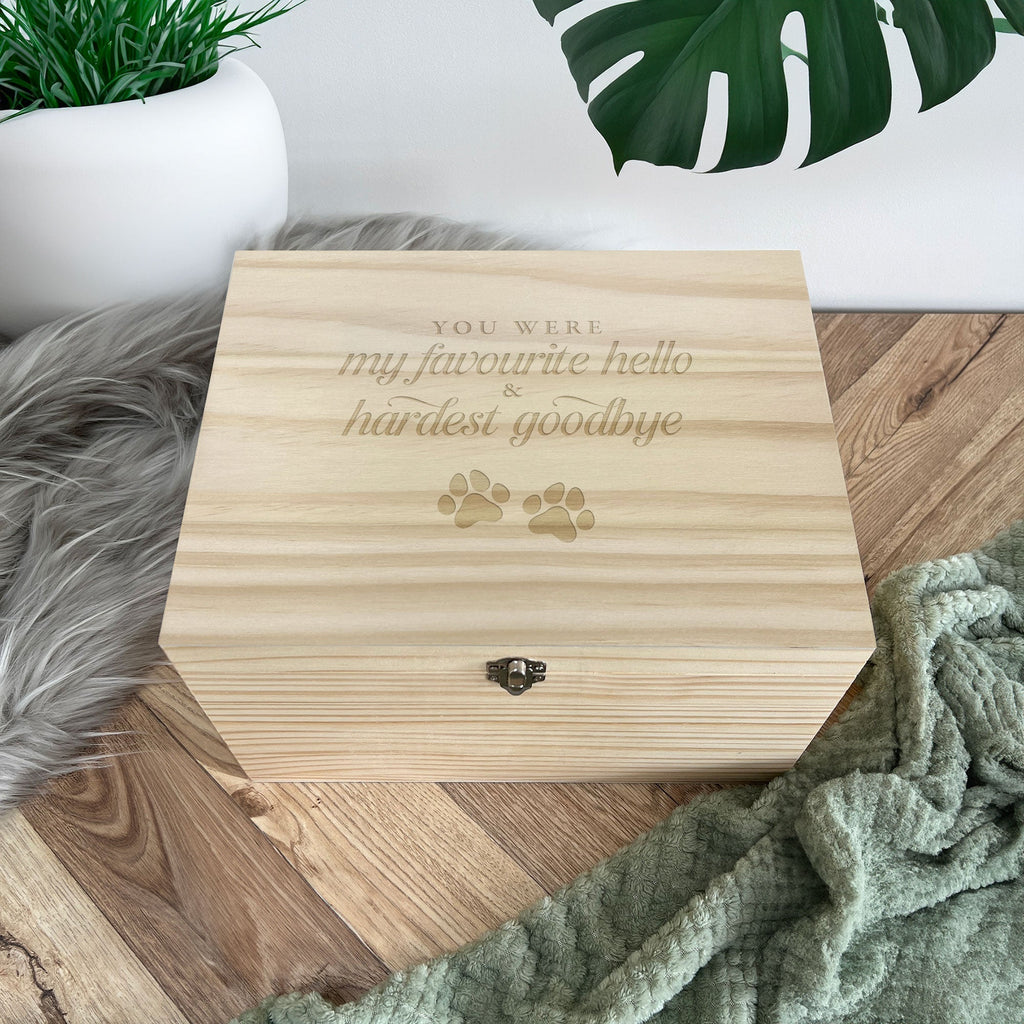 Hardest Goodbye Engraved Wooden Memory Box