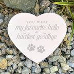 Hardest Goodbye Engraved Resin Heart