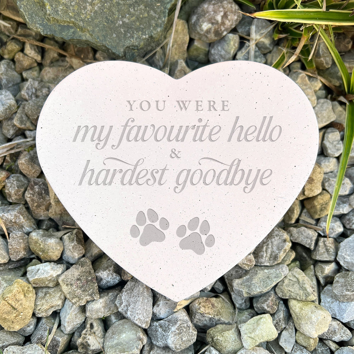 Hardest Goodbye Engraved Resin Heart