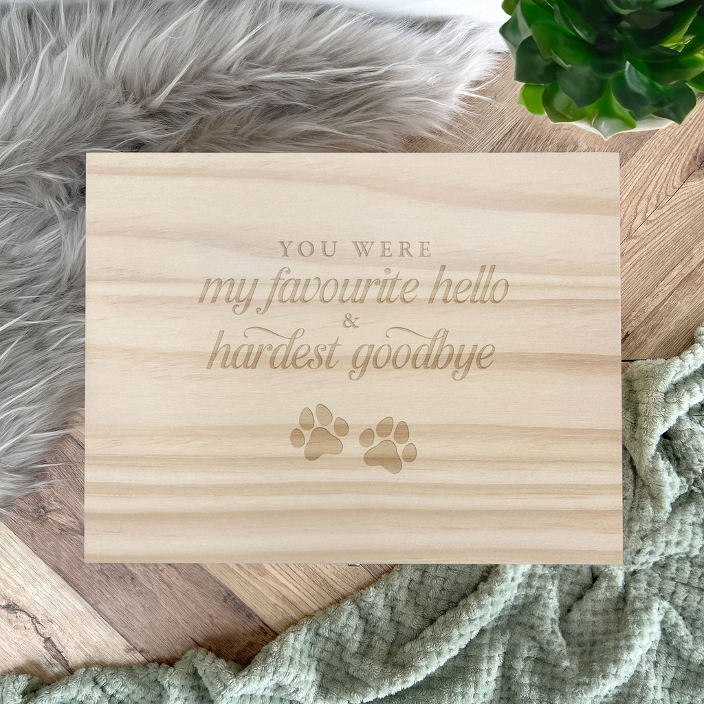 Hardest Goodbye Engraved Wooden Memory Box