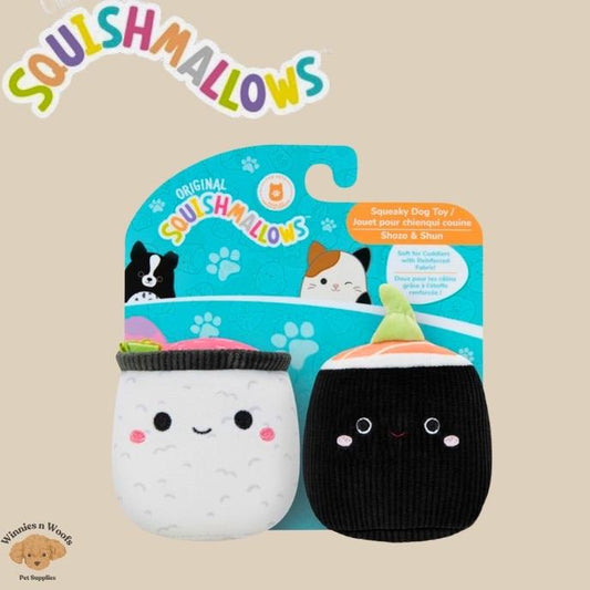 Squishmallows Two Pack Squeaky Plush Dog Toys