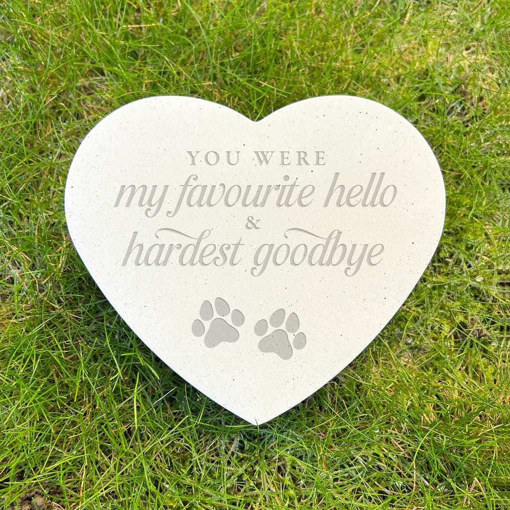 Hardest Goodbye Engraved Resin Heart