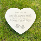 Hardest Goodbye Engraved Resin Heart
