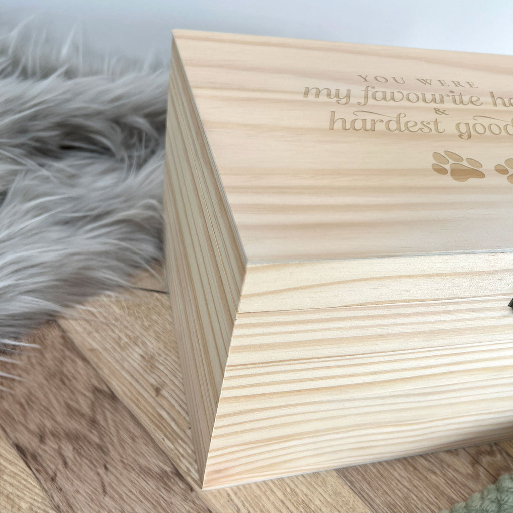 Hardest Goodbye Engraved Wooden Memory Box