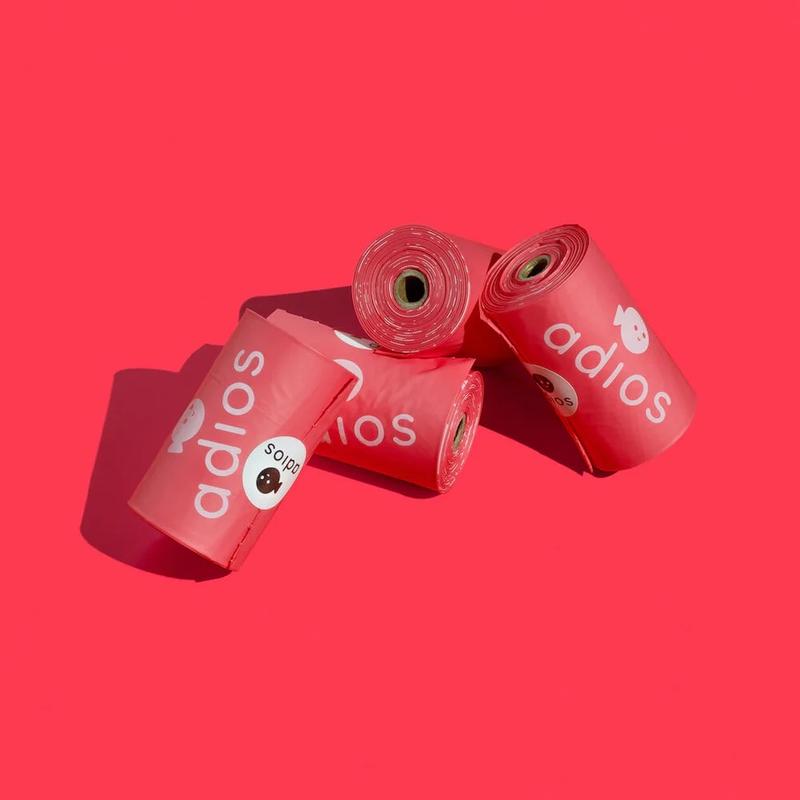 Adios Plastic Compostable Dog Poo Bags - Various colours and quantities