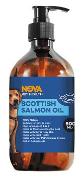 500 ML Nova Scottish Salmon Oil for Dogs - 100% Pure Premium Food Grade