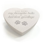 Hardest Goodbye Engraved Resin Heart