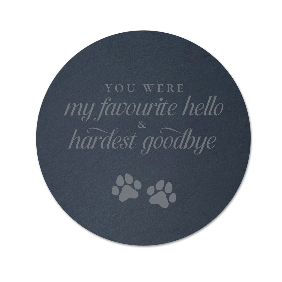 Hardest Goodbye Engraved Circular Slate Garden/Grave Marker