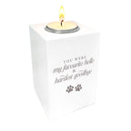 Hardest Goodbye Engraved White Tea Light Holder