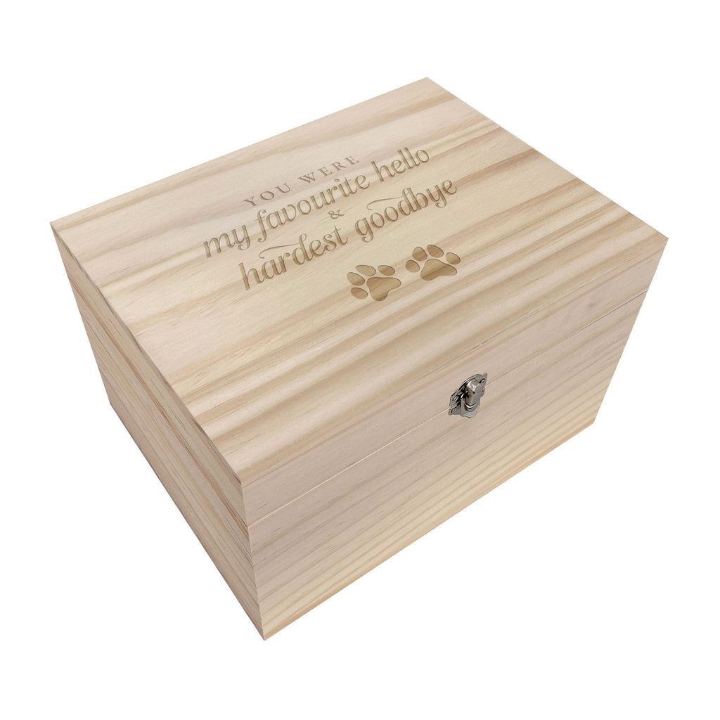 Hardest Goodbye Engraved Wooden Memory Box