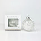 Oh So Precious Pet Memorial Feather Filled Glass Bauble With Paw Print Charm