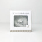 Oh So Precious Pet Memorial Feather Filled Glass Bauble With Paw Print Charm