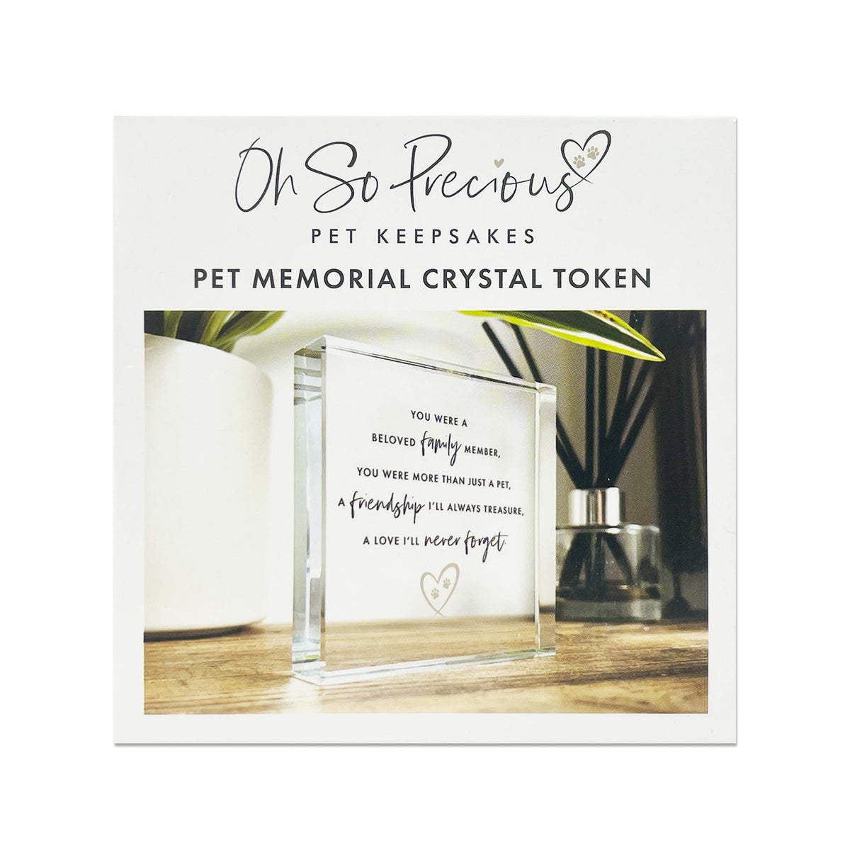 Oh So Precious Pet Memorial Crystal Token