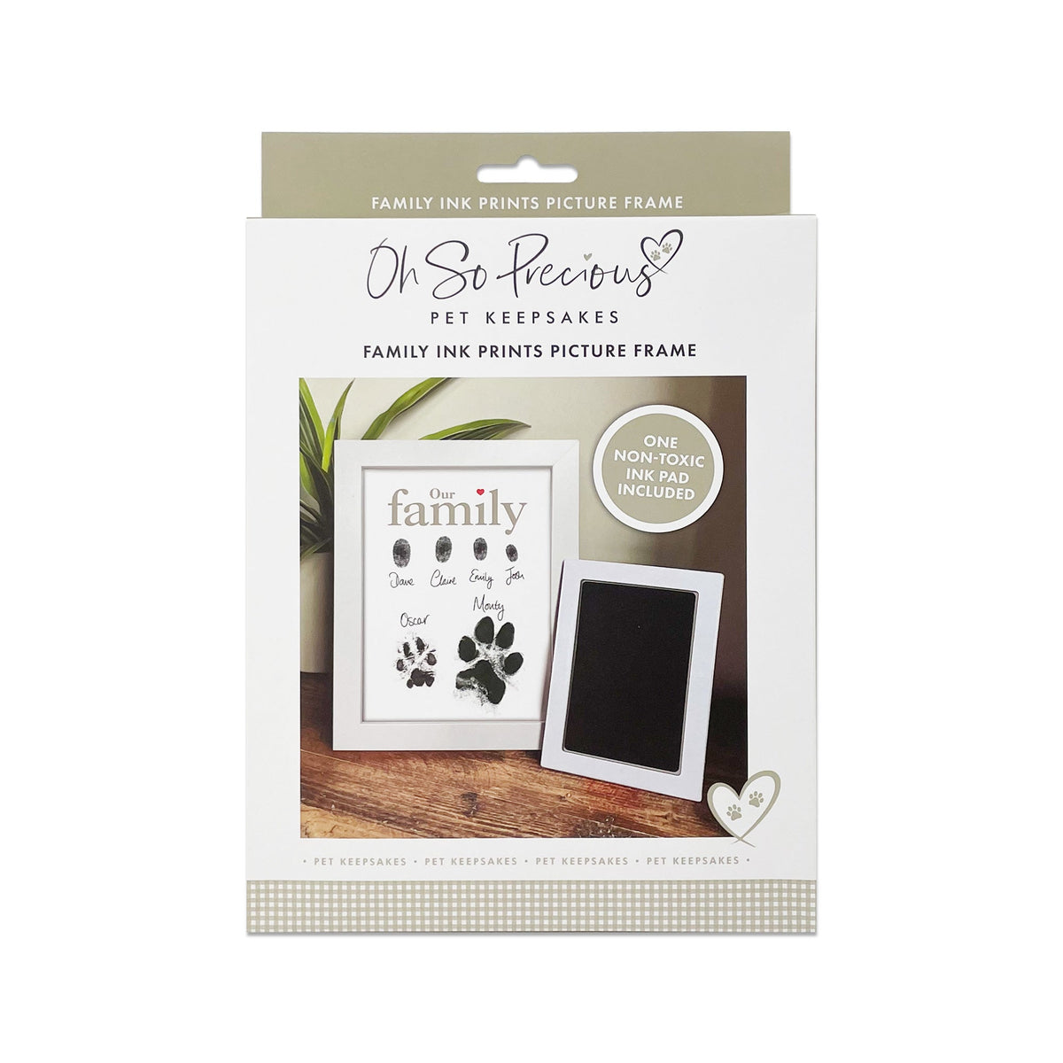 Oh So Precious Framed Family Finger/Paw Print Frame With Ink Kit
