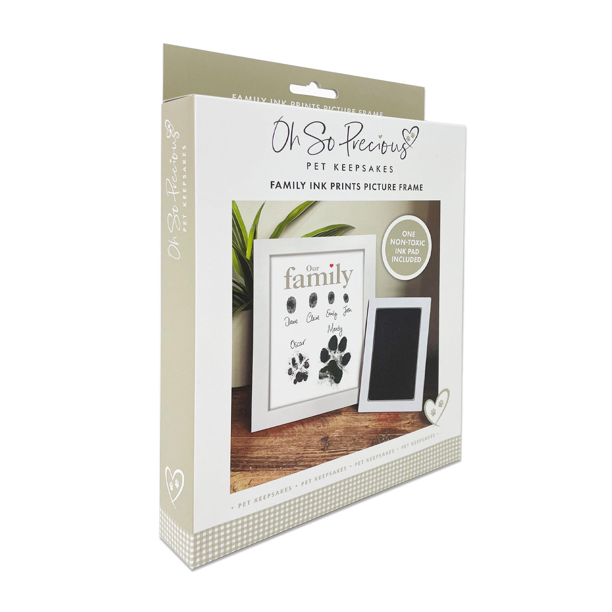 Oh So Precious Framed Family Finger/Paw Print Frame With Ink Kit