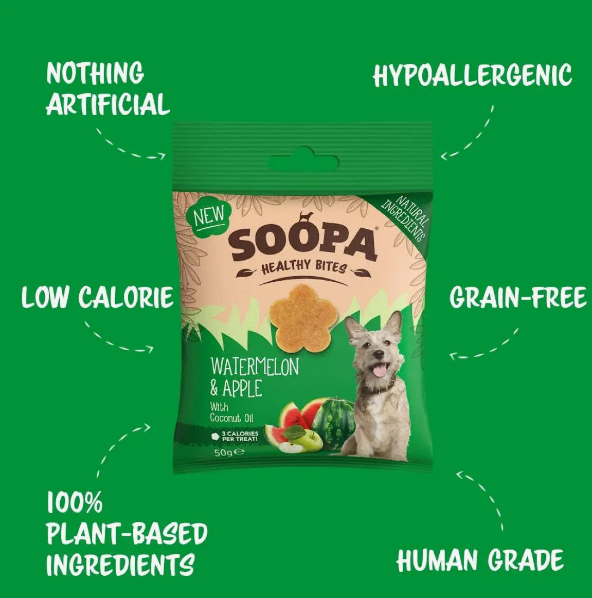 Soopa Healthy Bites & Dental Stick for Dogs, Vegan, Natural Ingredients
