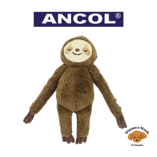 ANCOL Cuddle Sleepy Sloth Plush Dog Toy with Squeaker