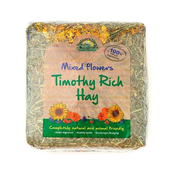 Natures Own Timothy rich hay with Mixed Flowers 1kg