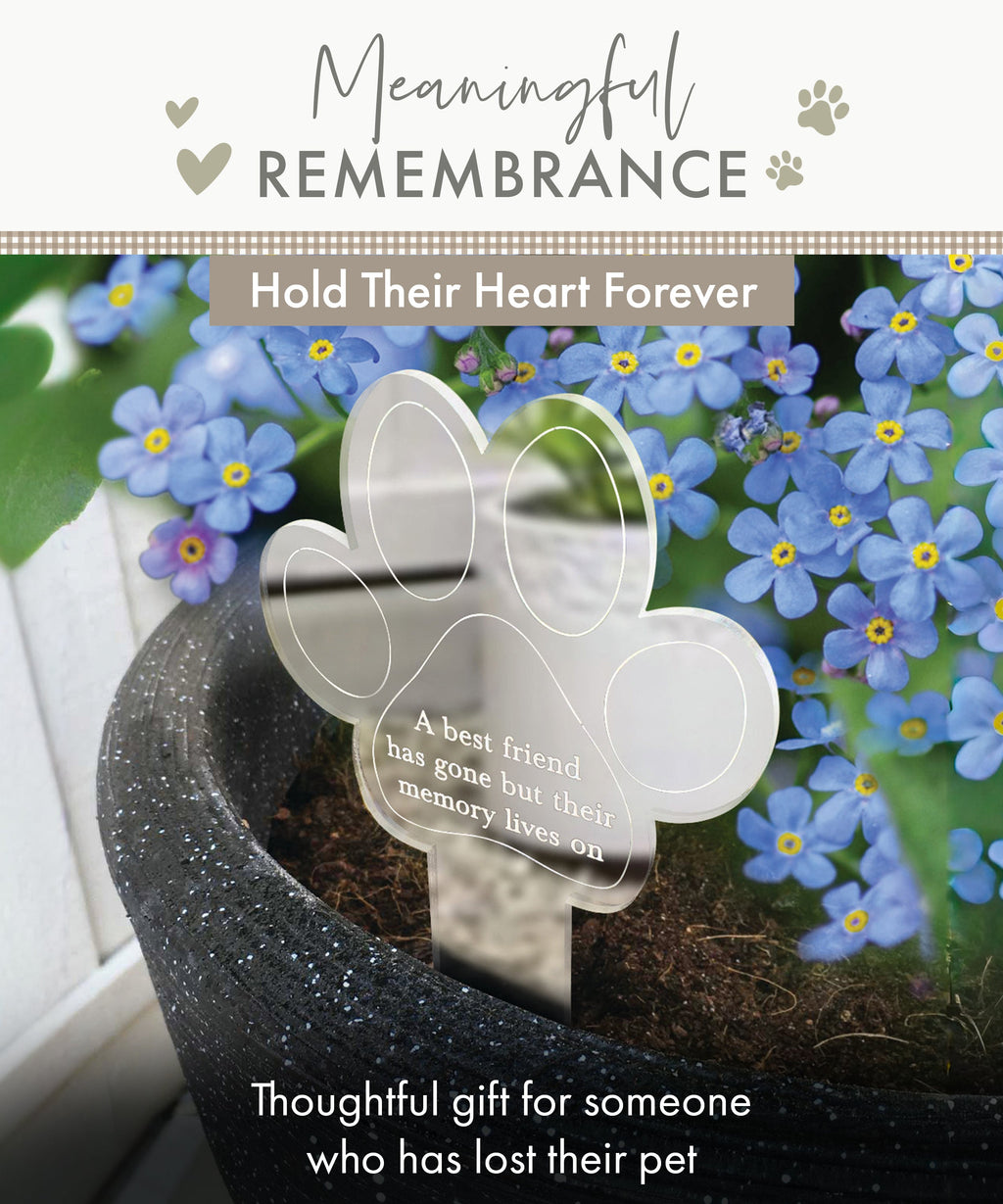 Oh So Precious Paw Print Memorial Garden Plant Marker & Forget Me Not Seeds