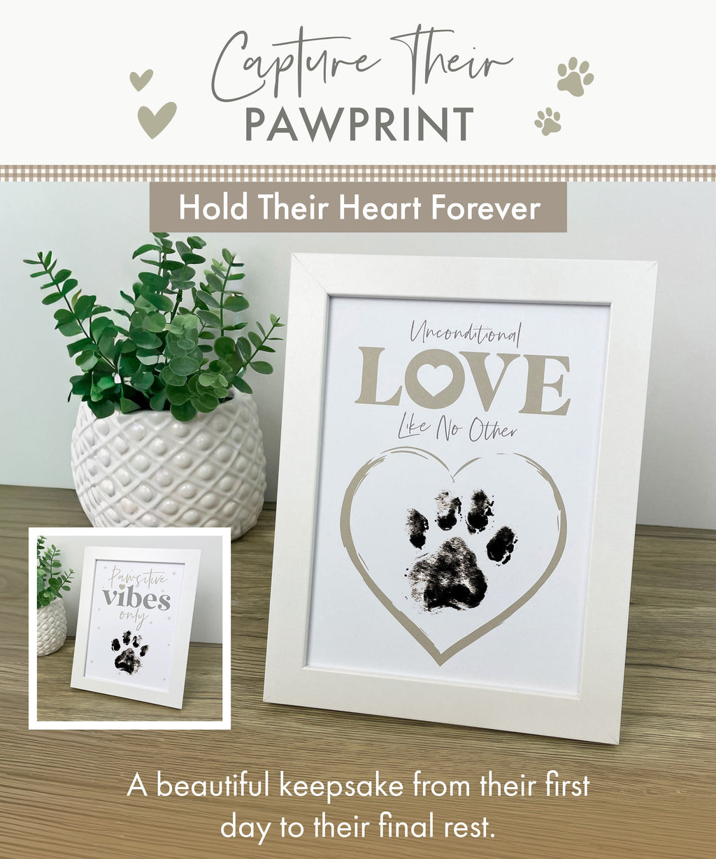 Oh So Precious Paw Print Ink Picture Frame With 2 Designs + Ink Pad