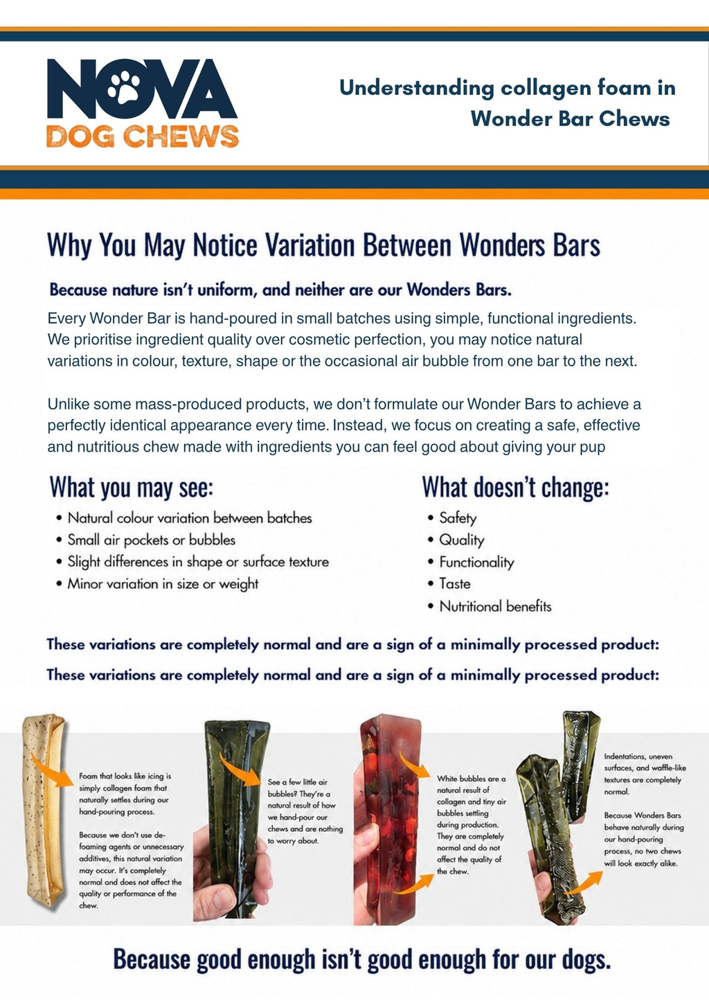 Wonder Bars for Dogs - Fat Free Collagen Bars