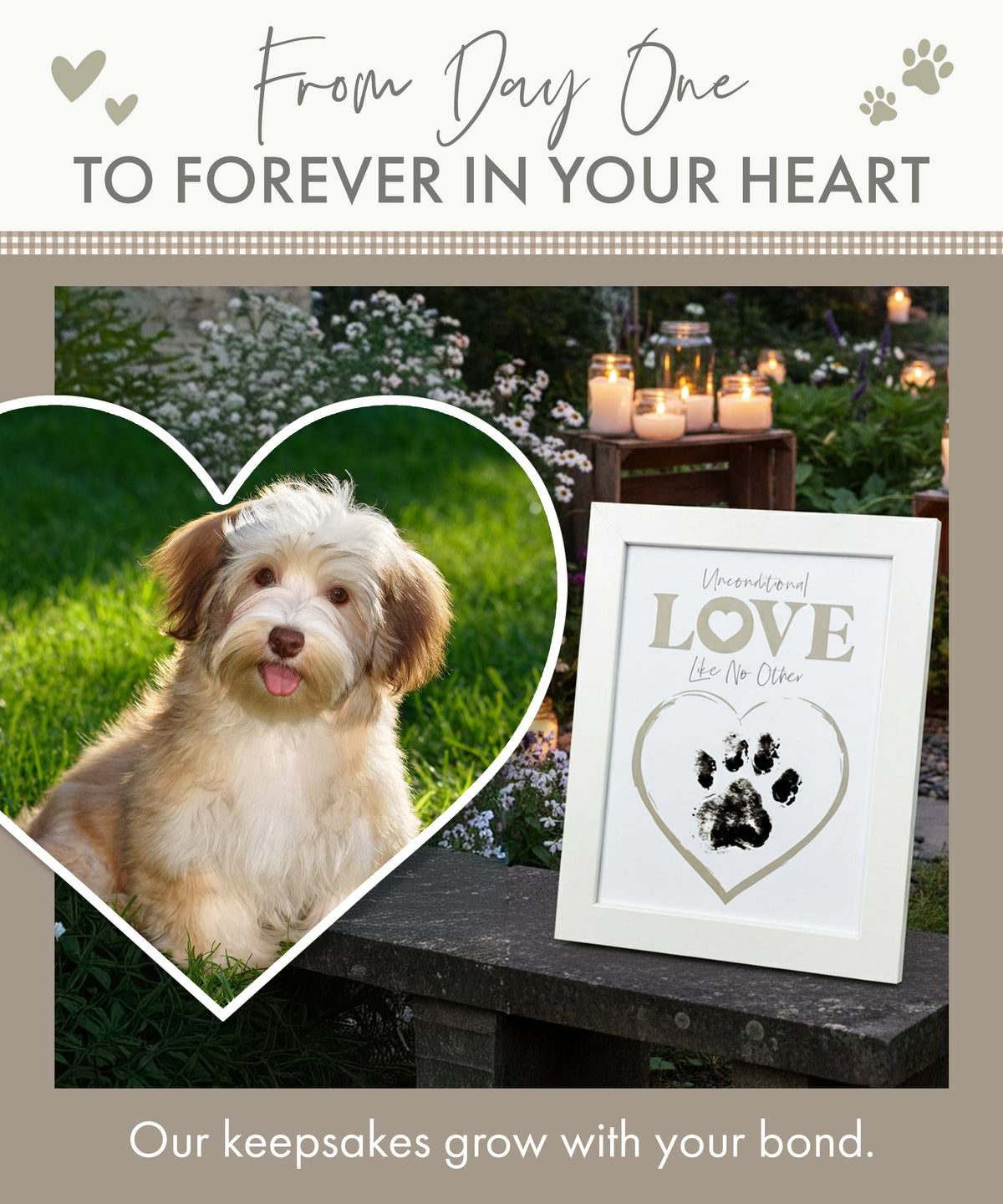 Oh So Precious Paw Print Ink Picture Frame With 2 Designs + Ink Pad