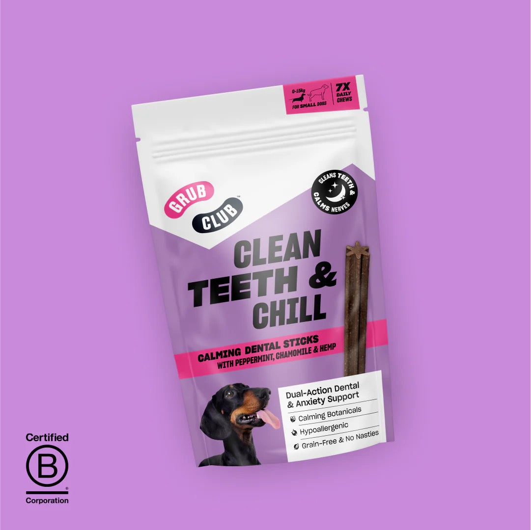 Grub Club Clean Teeth & Chill Dog Dental Sticks