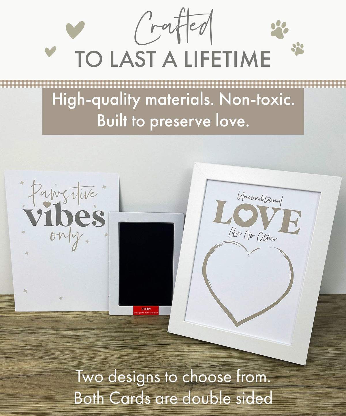 Oh So Precious Paw Print Ink Picture Frame With 2 Designs + Ink Pad