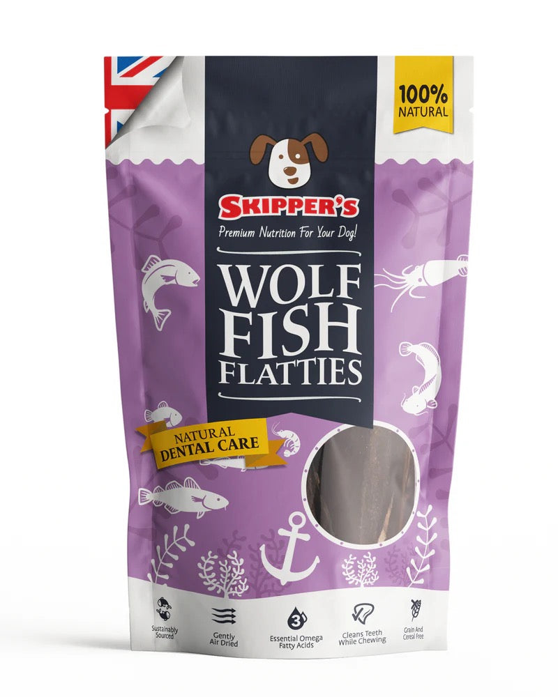 Skippers Premium Fish Skin Dog Treats - Omega 3 Natural Dental Care