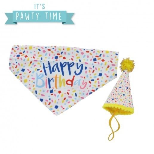 Birthday Party Time - Birthday gifts for Dogs - toy/bandana/hat/cards