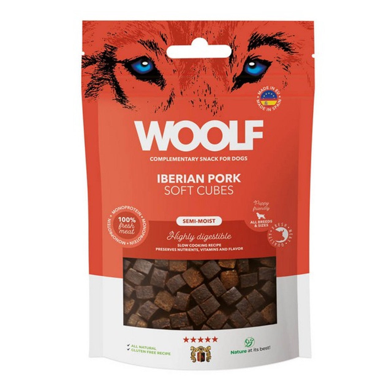 WOOLF All Natural Dog Treats - Classic and Soft Cubes Range 100g