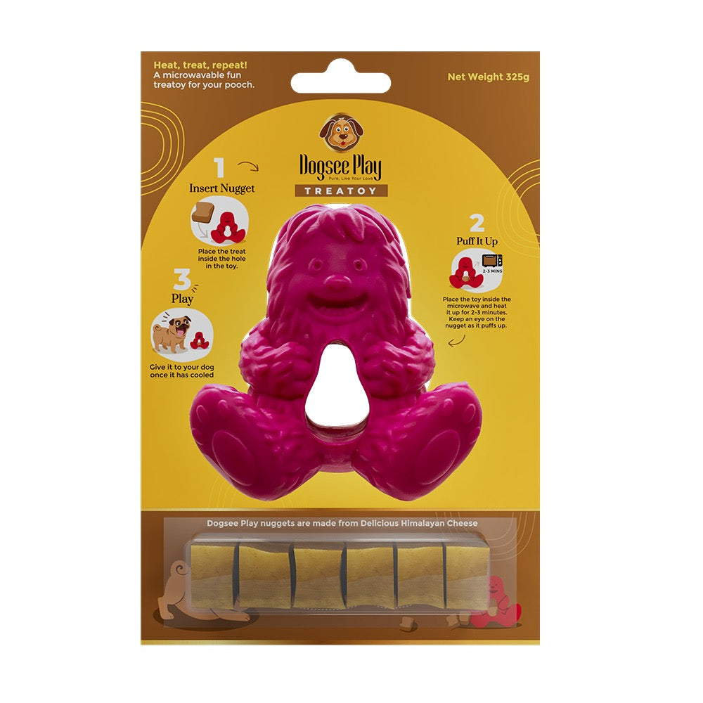 Dogsee Play Yeti Treatoy with 5 Yak Refill nuggets - Yak Chew Toy for Dogs