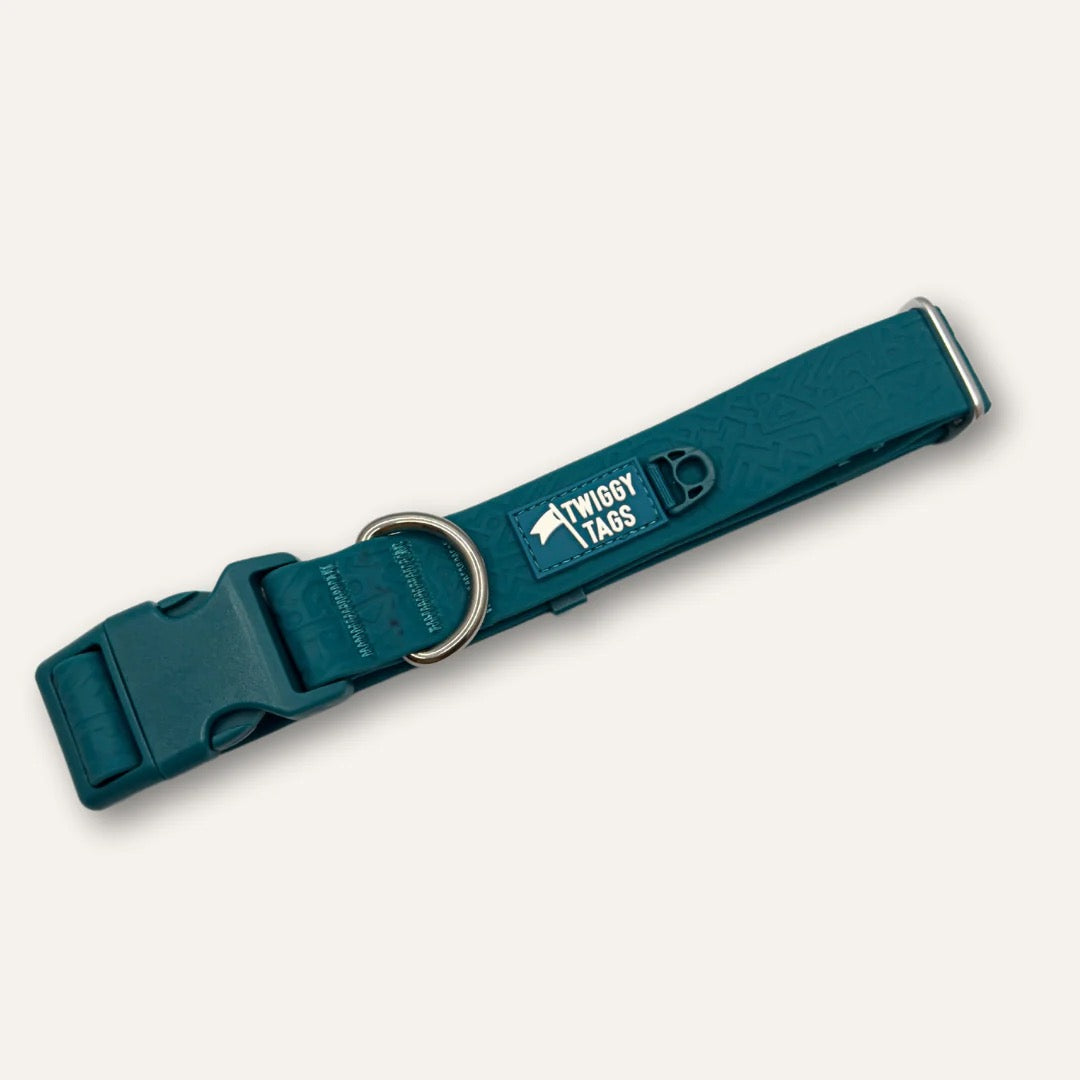 Twiggy Tags Tidal Waterproof Collar - Azure