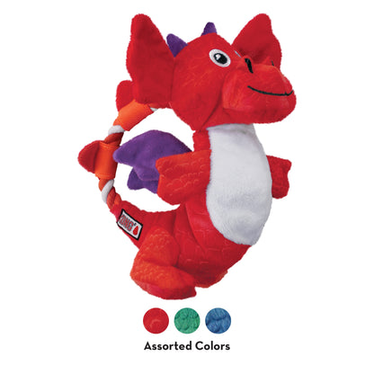 KONG Dragon Knots M/L - Dog Toy with Internal Knotted Rope, Big Squeaker and Crinkling Wings