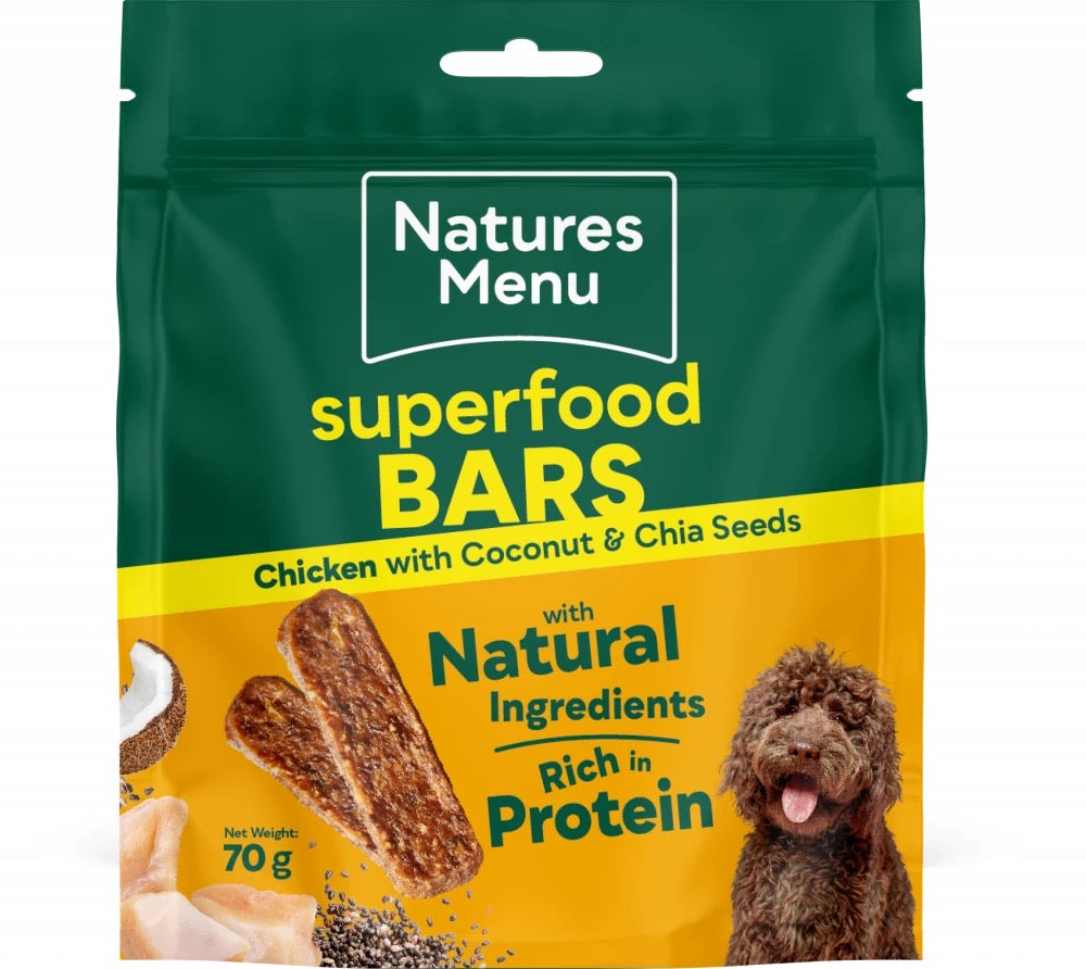 Natures Menu Range - Superfood Bars & Meaty Treats - Nutritious High Protein Dog and Puppy Treats