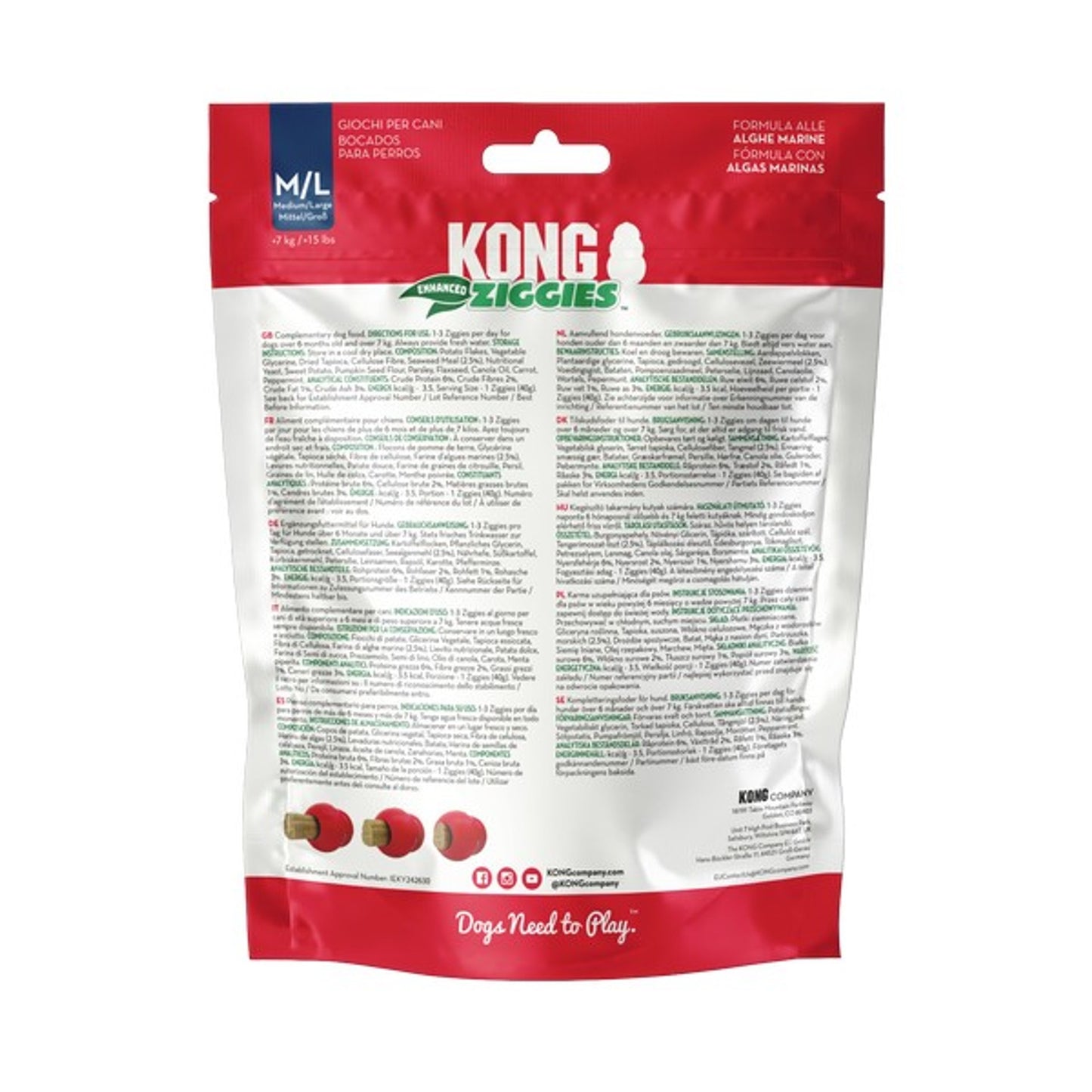 KONG Ziggies Enhanced Medium Large 227g Dog Treats