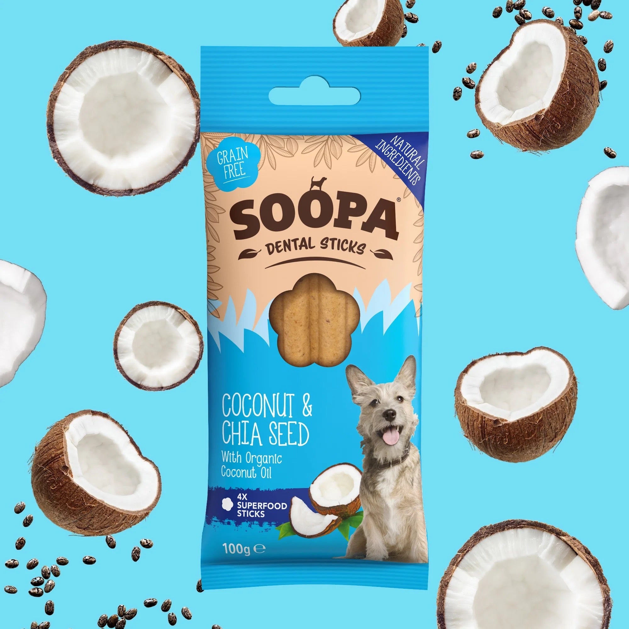 Soopa Healthy Bites & Dental Stick for Dogs, Vegan, Natural Ingredients