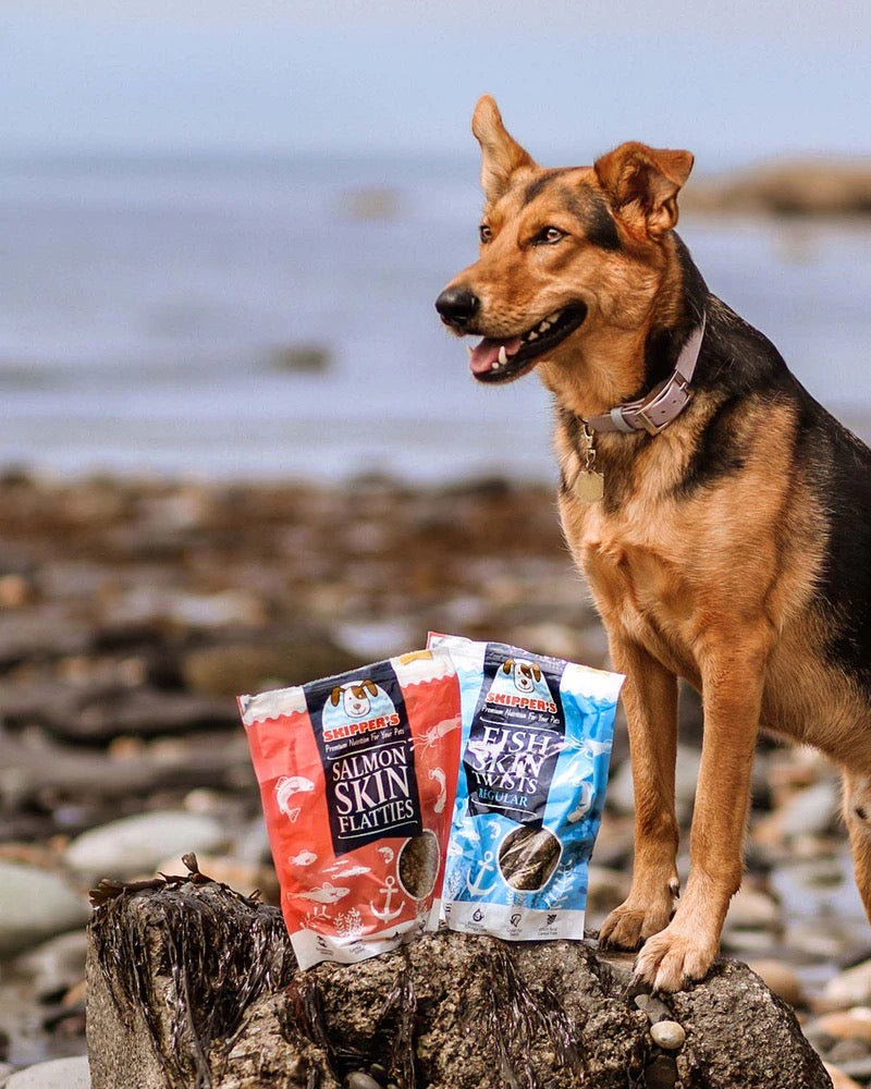 Skippers Premium Fish Skin Dog Treats - Omega 3 Natural Dental Care