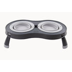 Dexas Double Elevated Feeder for Pets - Portable and Foldable for Easy Storage
